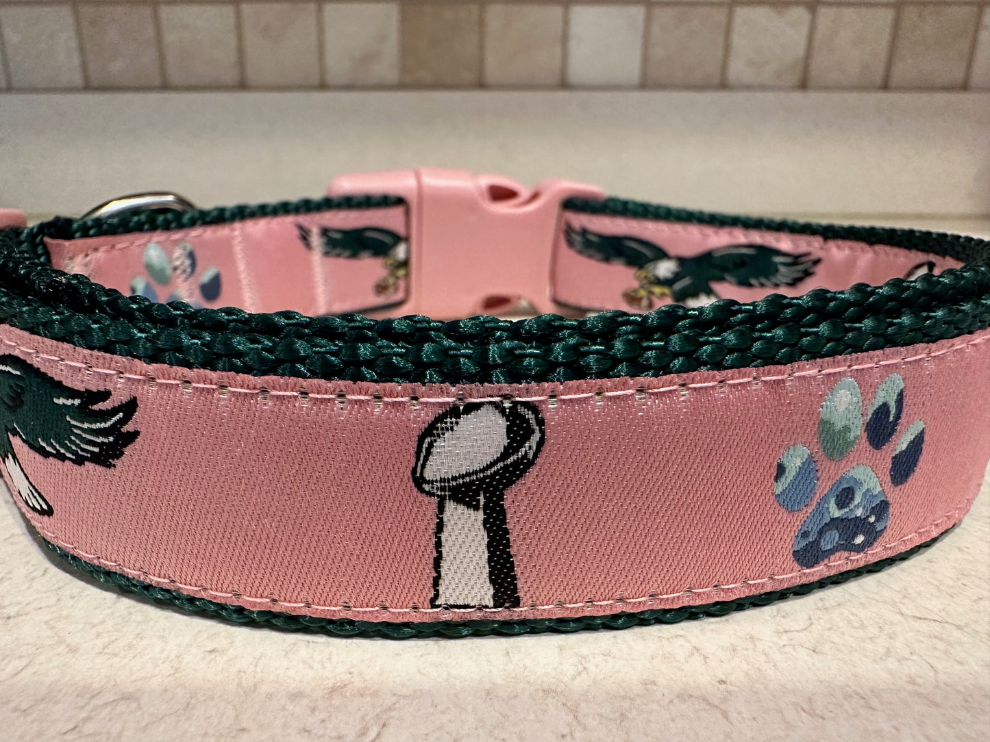 Phil Eagle Bird Pink Adjustable Dog Collar