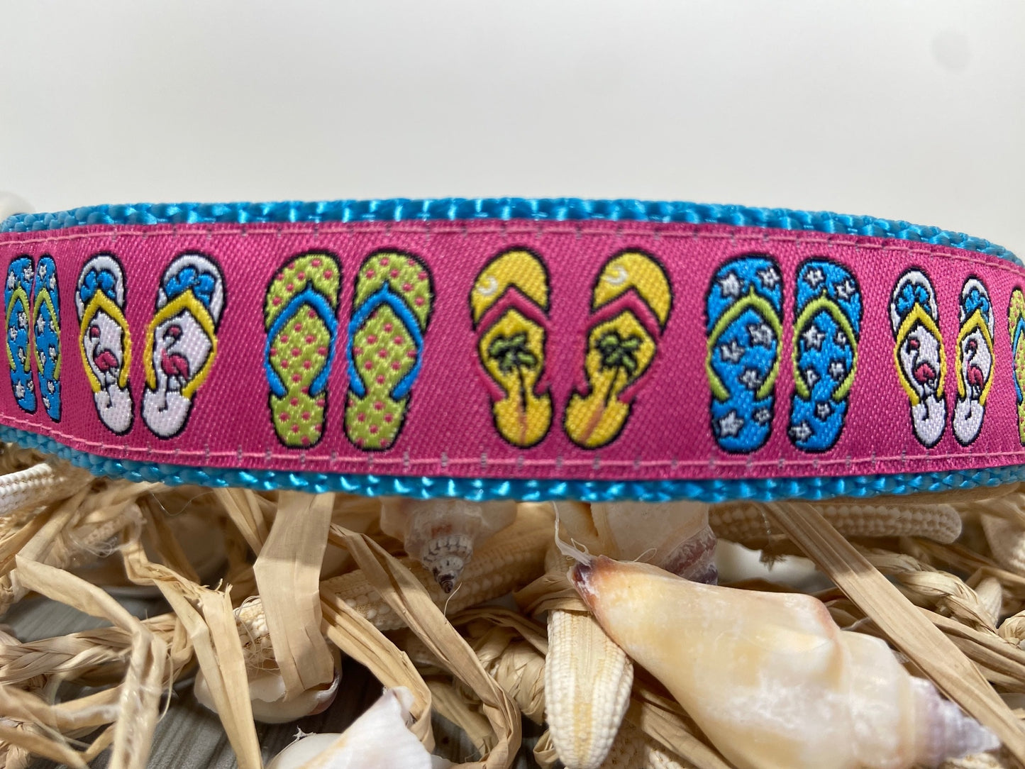 Flippin' Fantastic Flip Flop Pink Girlie Adjustable Dog Collar