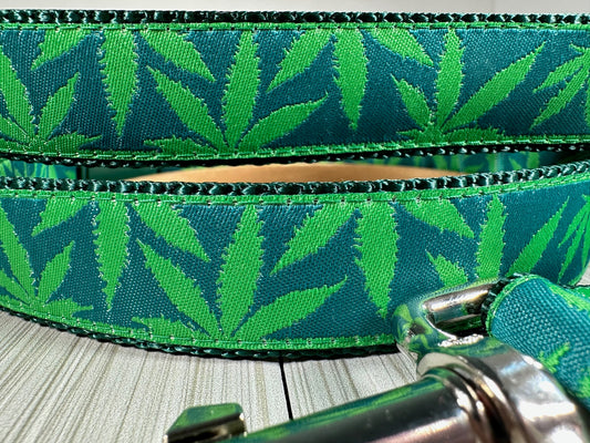 Green Leaves Adjustable Dog Collar