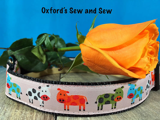 Happy Holsteins Spotted Cows Adjustable Dog Collar