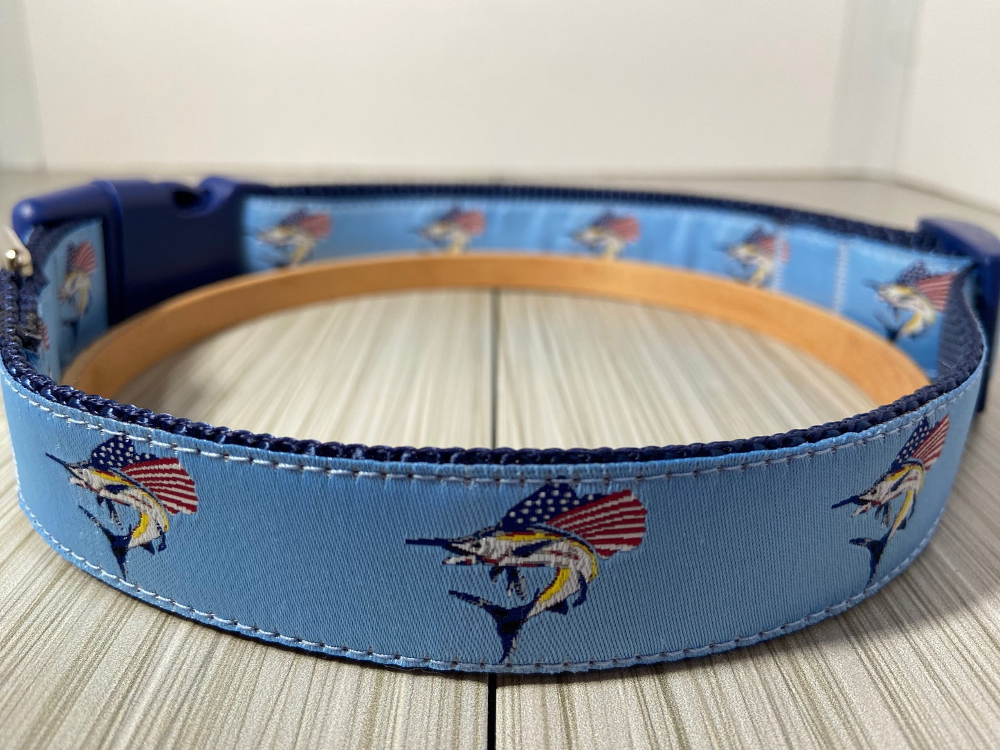 Jumping Sailfish Adjustable Dog Collar