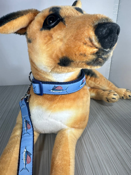 Patriotic Sailfish Adjustable Dog Collar