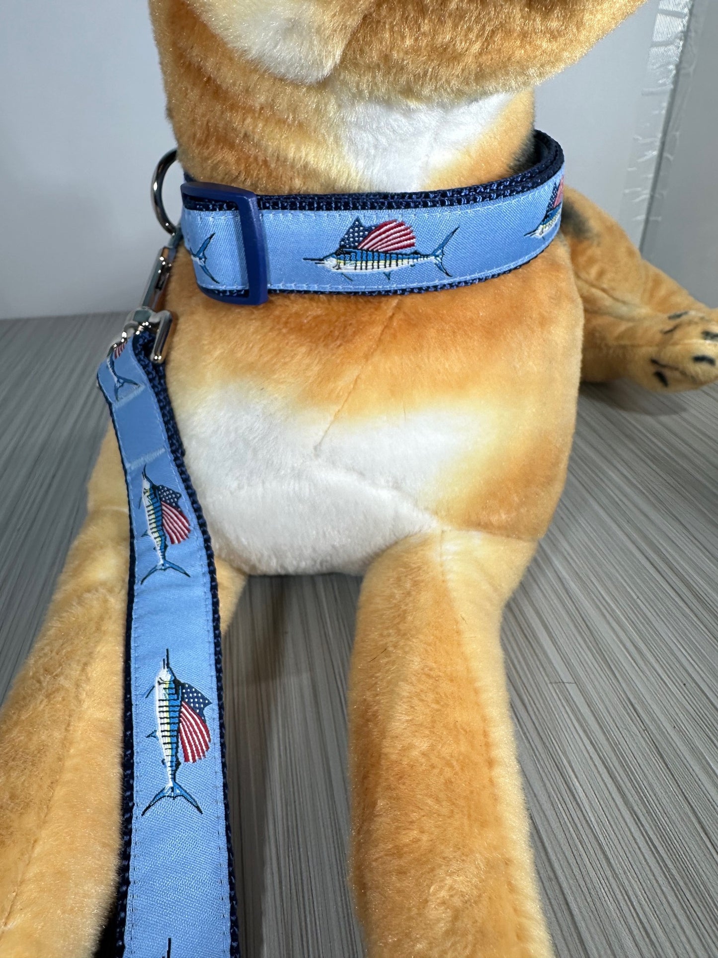 Patriotic Sailfish Adjustable Dog Collar