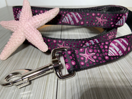 Purple Seashells Adjustable Dog Collar