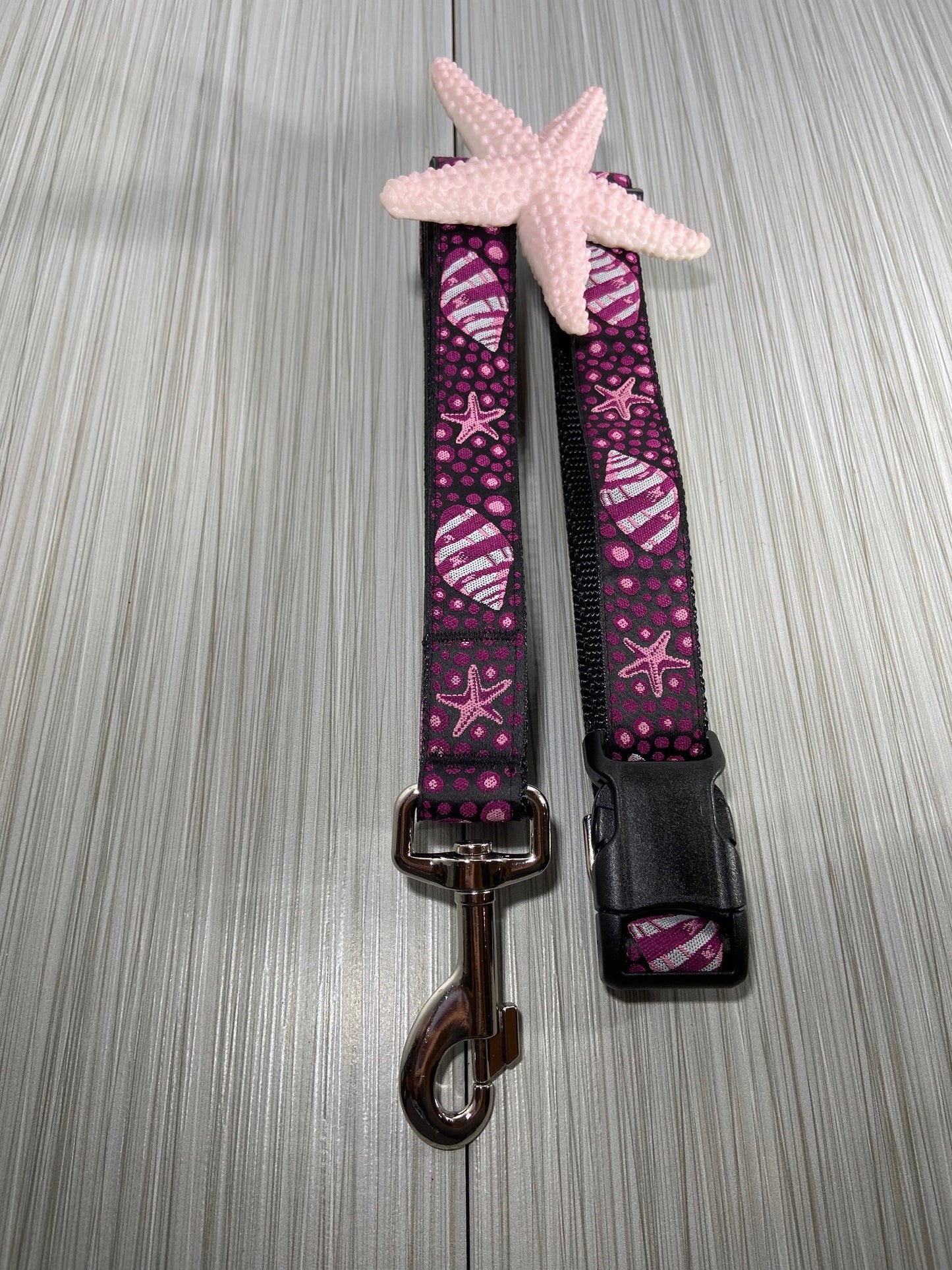Purple Seashells Adjustable Dog Collar