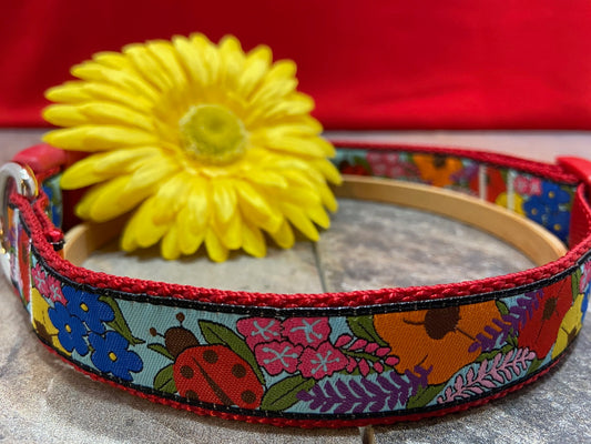 Secret Garden Ladybug Adjustable Dog Collar
