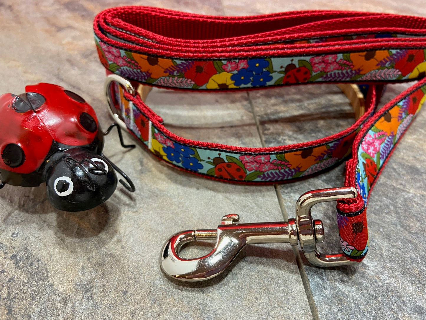 Secret Garden Ladybug Adjustable Dog Collar