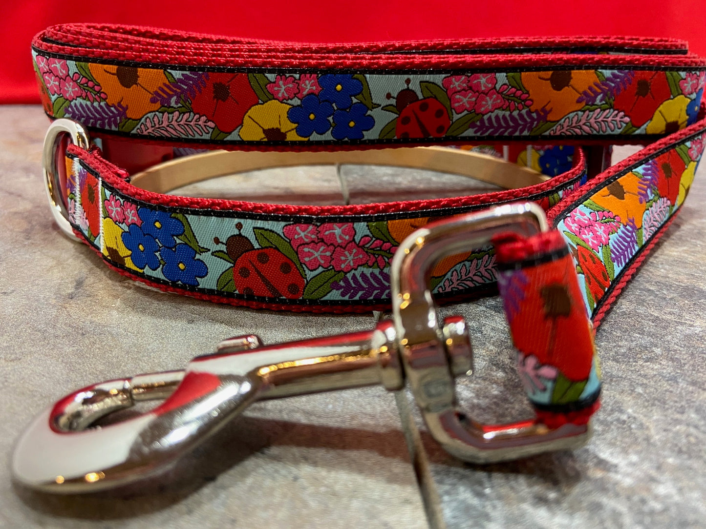 Secret Garden Ladybug Adjustable Dog Collar