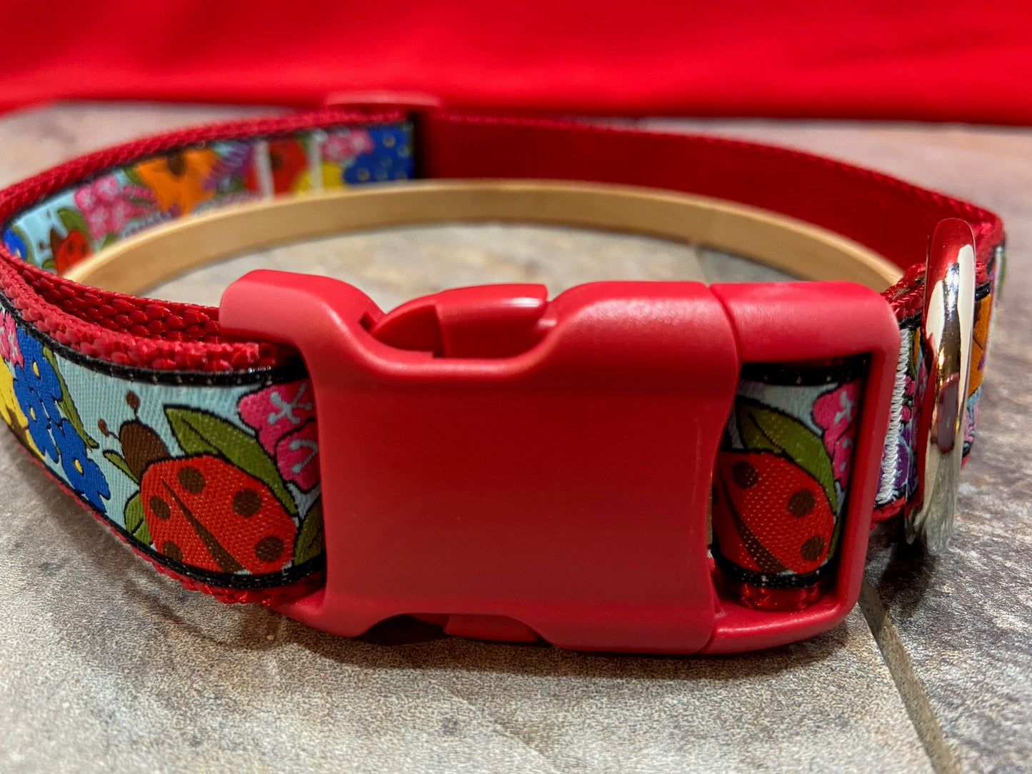 Secret Garden Ladybug Adjustable Dog Collar