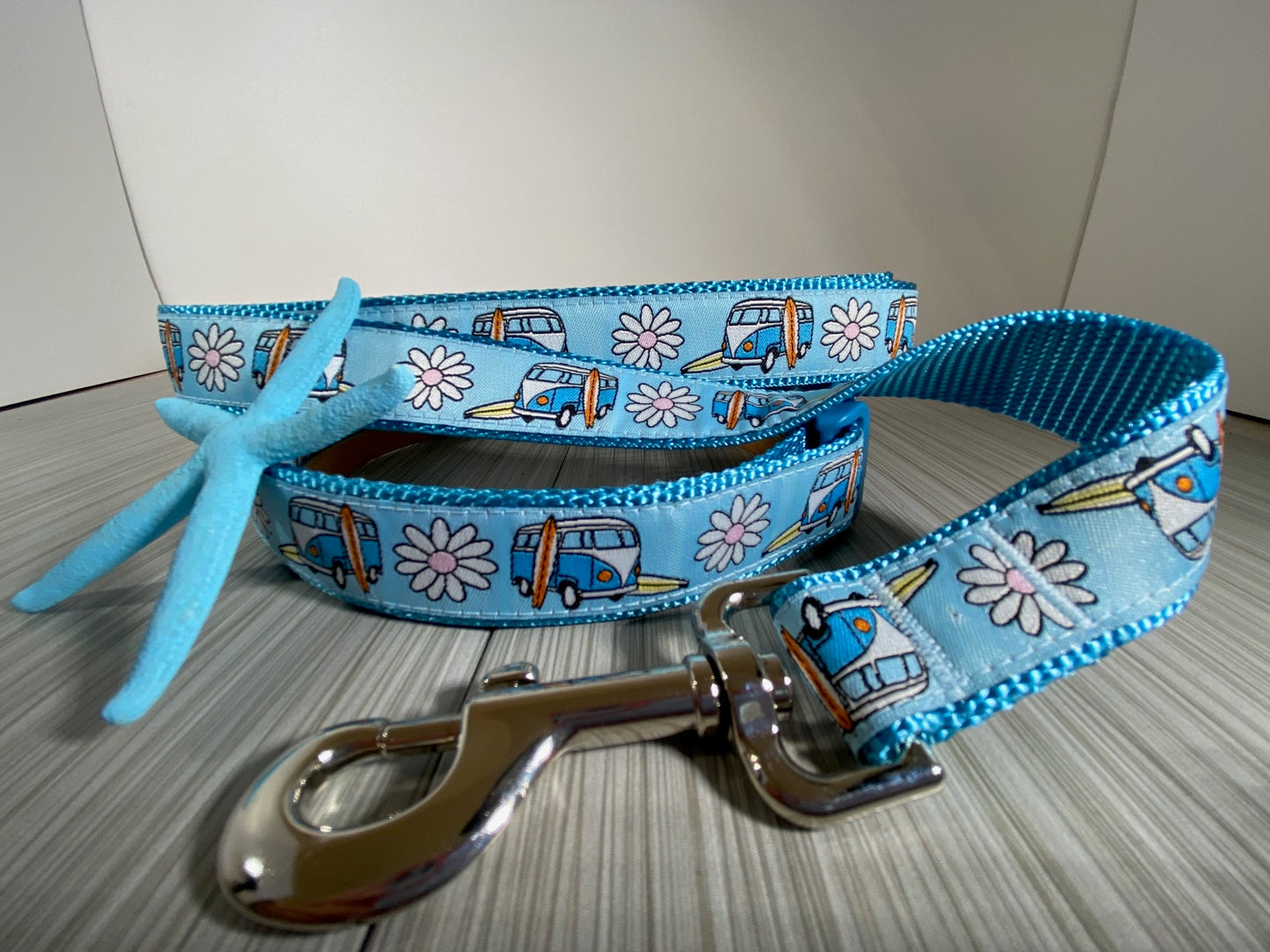 Retro VW Bus Surfboard Adjustable Dog Collar