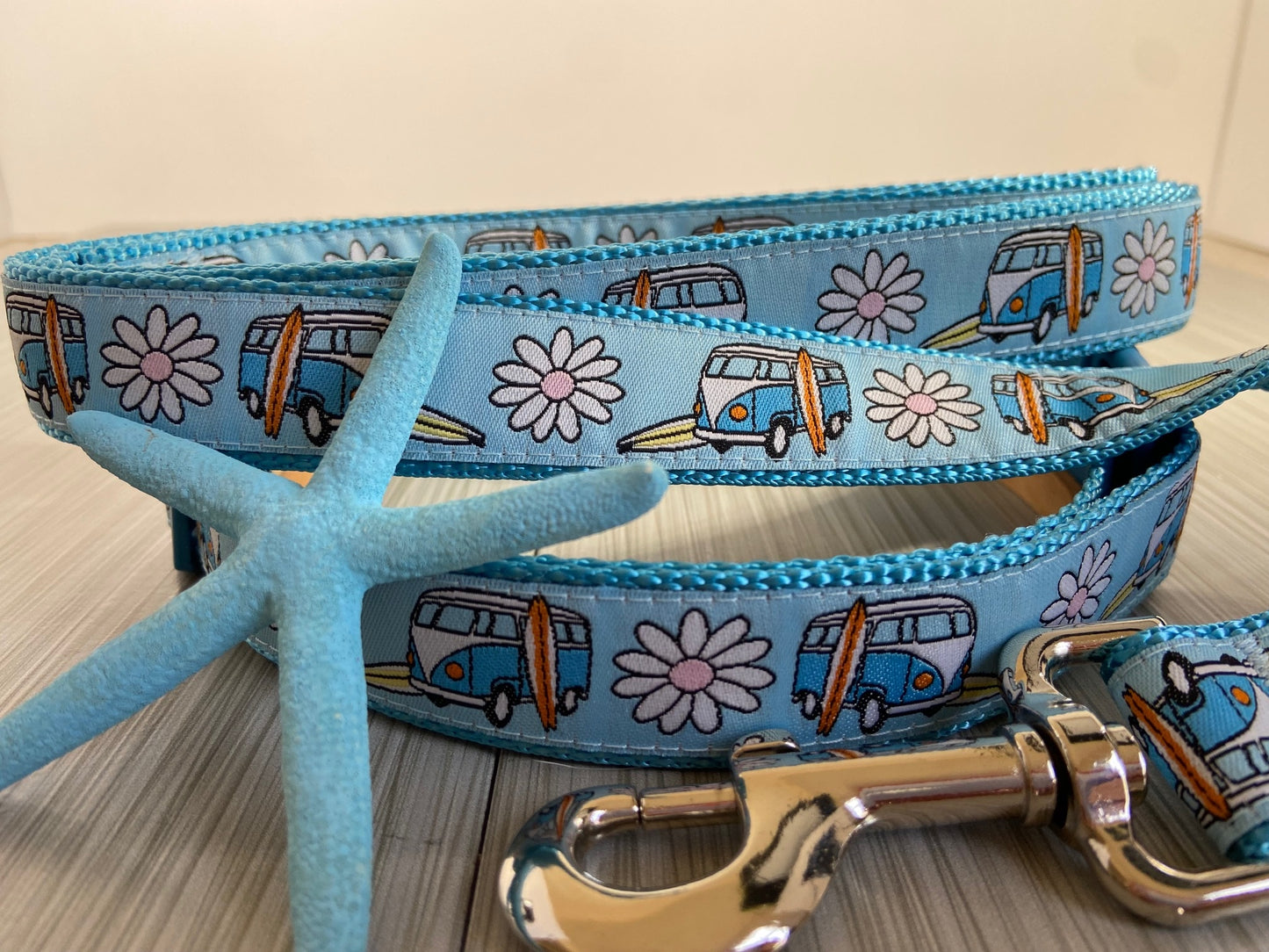 Retro VW Bus Surfboard Adjustable Dog Collar